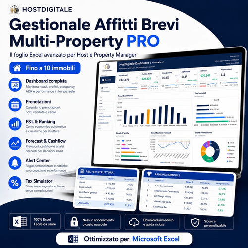 HostDigitale Multi-Property PRO — Il Gestionale per Affitti Brevi 2026 HOSTDIGITALE™