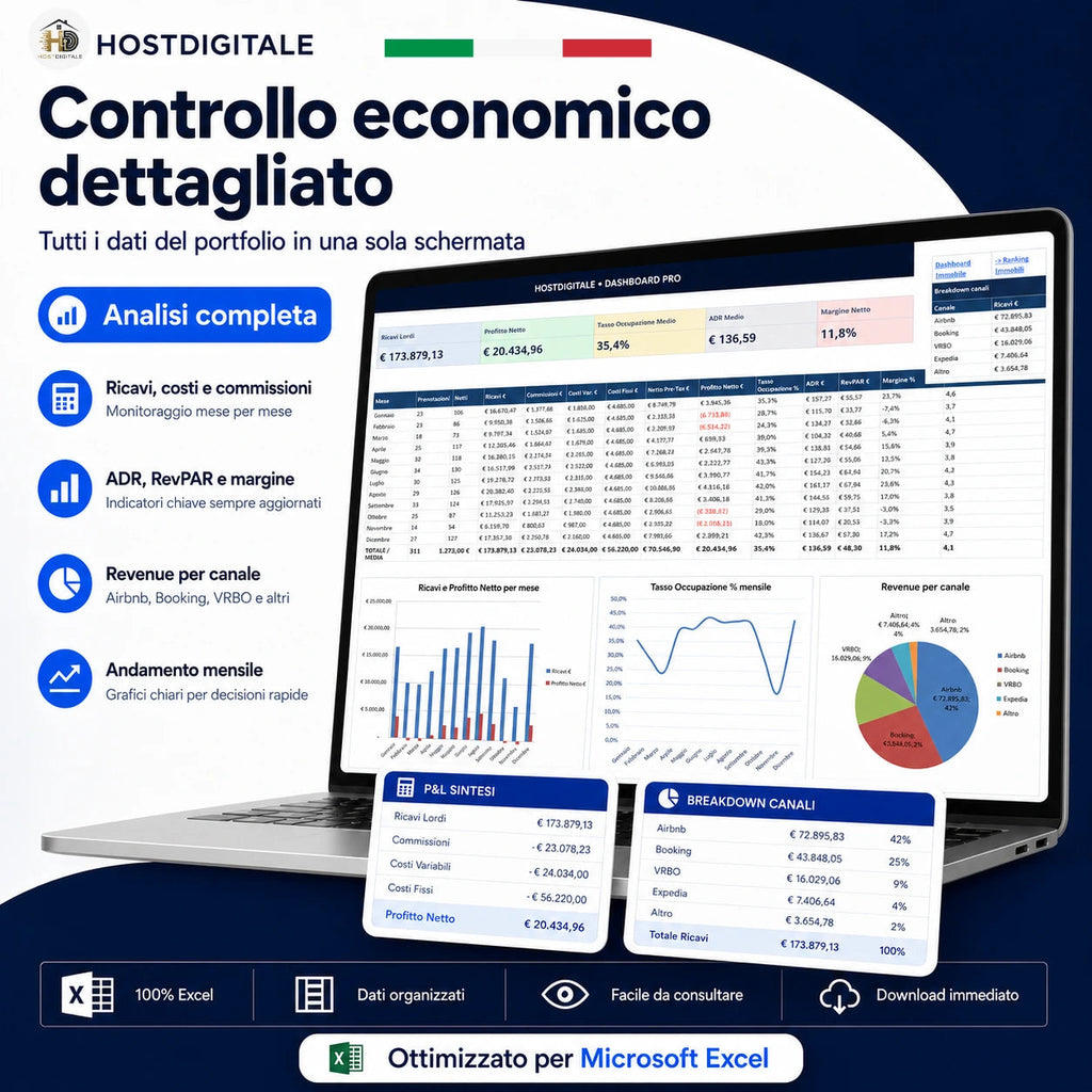 HostDigitale Multi-Property PRO — Il Gestionale per Affitti Brevi 2026 HOSTDIGITALE™