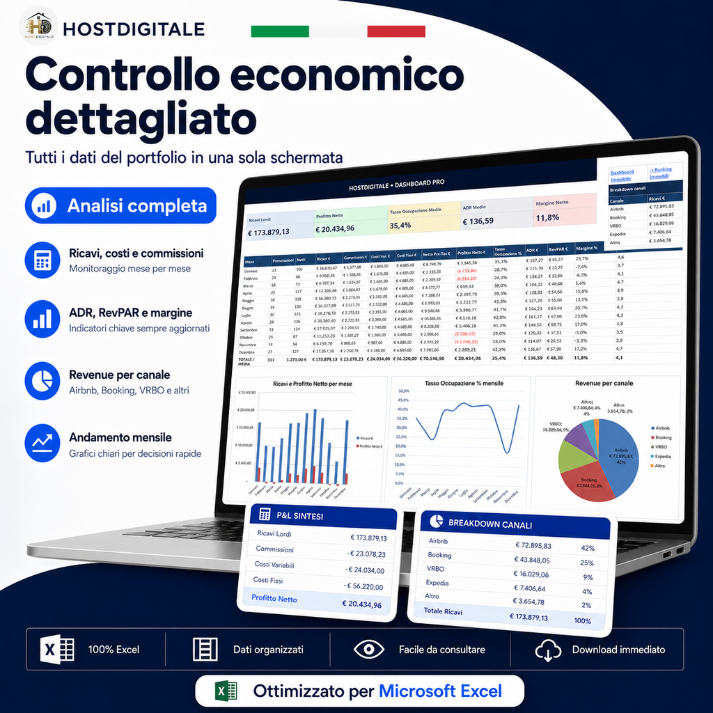 HostDigitale Multi-Property PRO — Il Gestionale per Affitti Brevi 2026