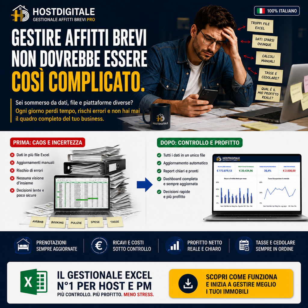 HostDigitale Multi-Property PRO — Il Gestionale per Affitti Brevi 2026 HOSTDIGITALE™