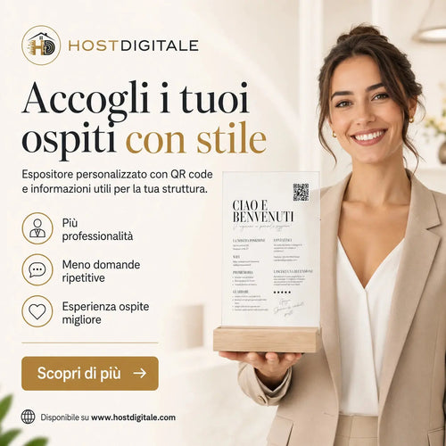 Espositore Welcome Personalizzato con QR Code per Ospiti Printify