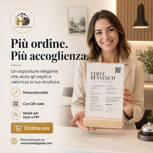 Espositore Welcome Personalizzato con QR Code per Ospiti Printify