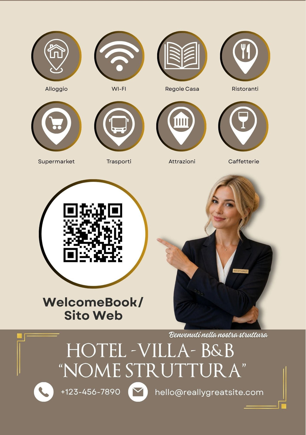 Espositore Informativo con QR-CODE/NFC Personalizzato HOSTDIGITALE™